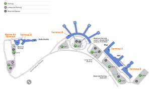 laguradia airport parking map