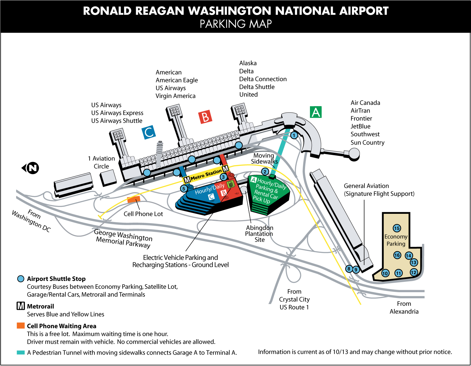 dca parking map | airport parking guides