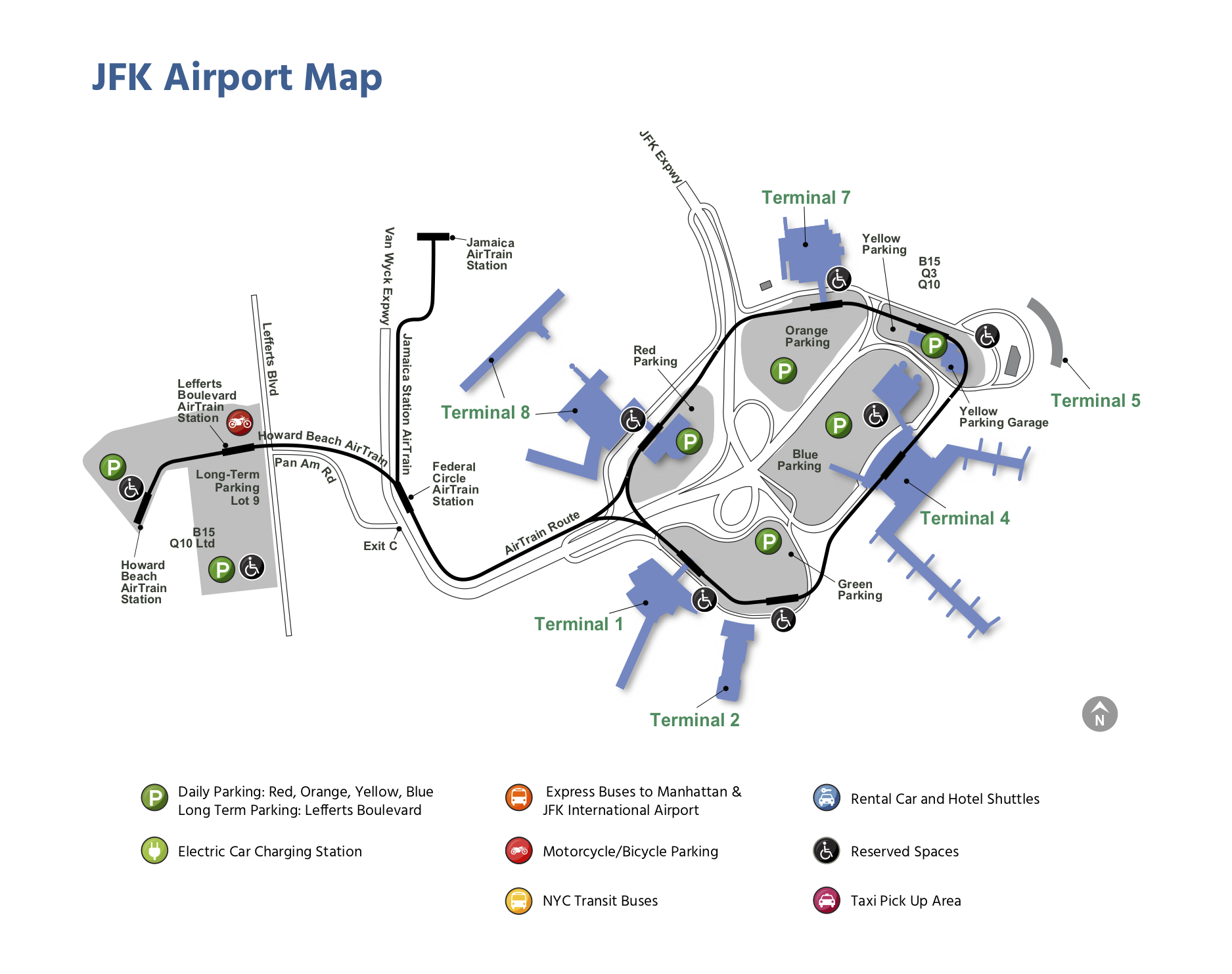 jfk airport parking map